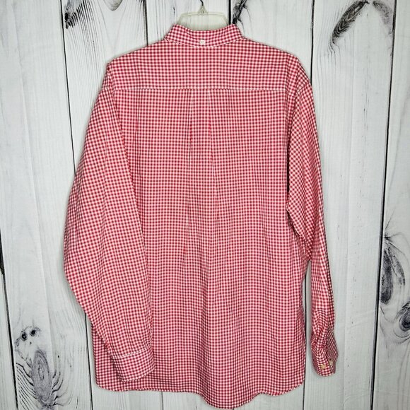 Brooks Brothers Button Down Shirt Mens Sz L Red White Gingham Check Regular Fit - Picture 5 of 7